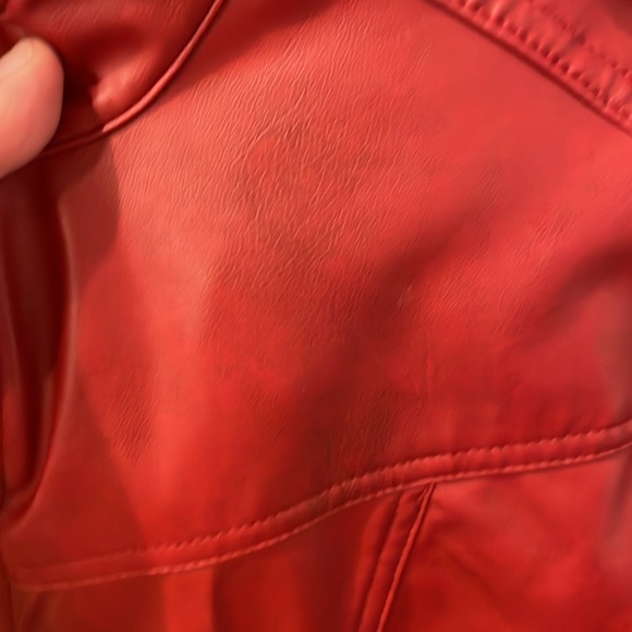 Vintage Red Faux Leather Jacket Size M - Picture 9 of 16